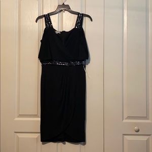 Cold shoulder little black dress